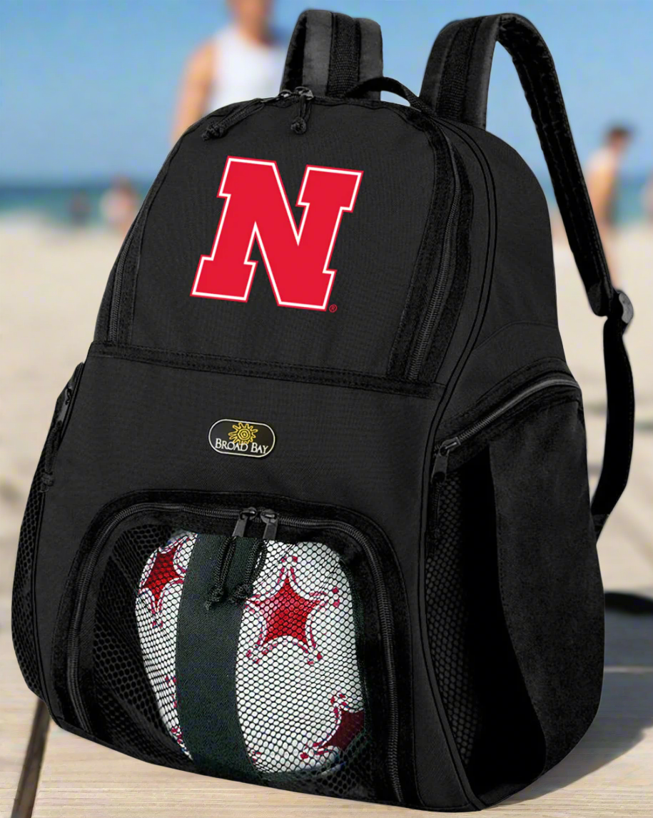 University of Nebraska Soccer Ball Backpack or Huskers Volleyball Sports Gear Bag