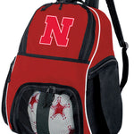 Nebraska Soccer Ball Backpack or Nebraska Huskers Volleyball Sports Gear Bag