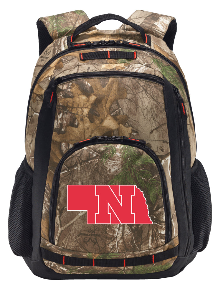 Nebraska Logo Camo Backpack Nebraska Huskers Laptop Computer Backpack