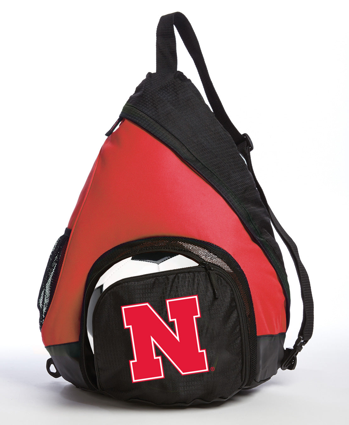 Nebraska Sling Backpack Nebraska Huskers Bag with Soccer Ball or Volleyball Bag Sports Gear Compartment Practice Bag