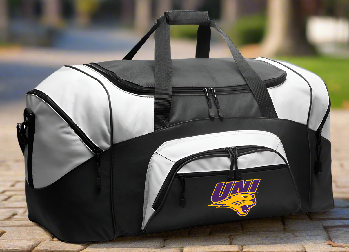 Northern Iowa Large Duffel Bag UNI Panthers Suitcase Luggage Bag