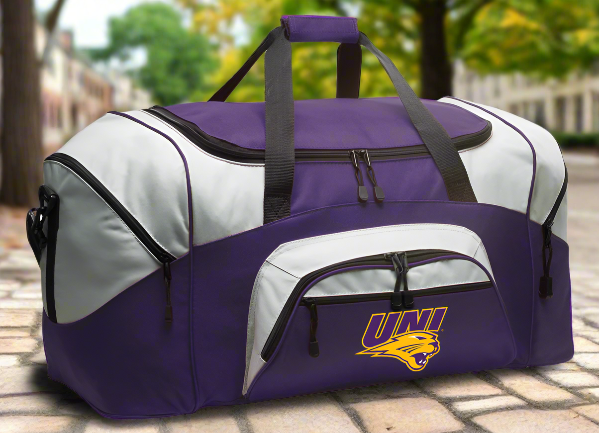 Northern Iowa Large Duffel Bag UNI Panthers Suitcase Luggage Bag