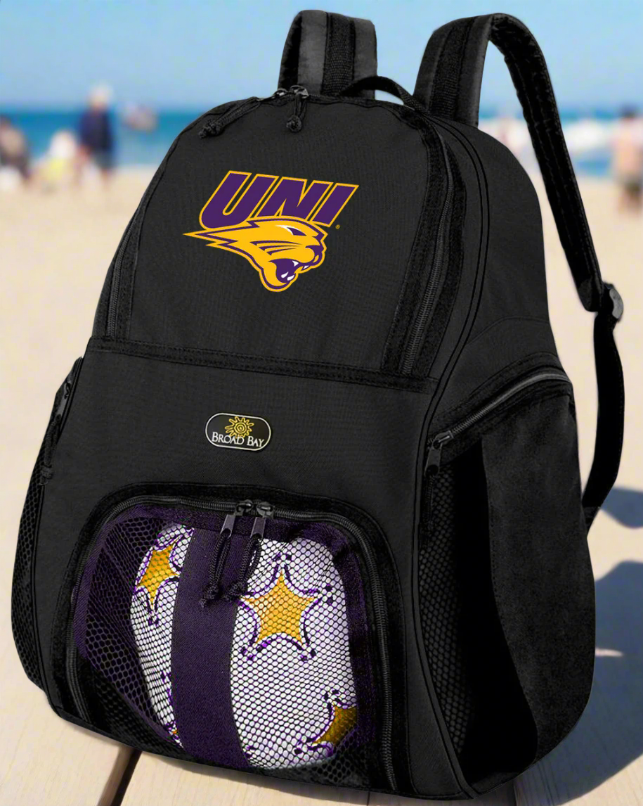 Northern Iowa Soccer Ball Backpack or UNI Panthers Volleyball Sports Gear Bag