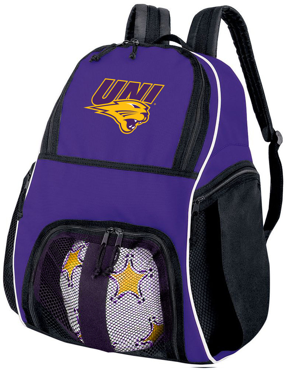 Northern Iowa Soccer Ball Backpack or UNI Panthers Volleyball Sports Gear Bag