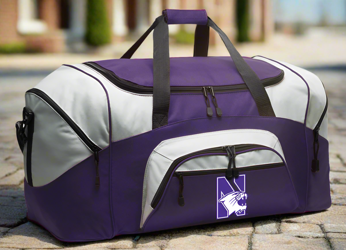 Northwestern University Large Duffel Bag NU Wildcats Suitcase Luggage Bag