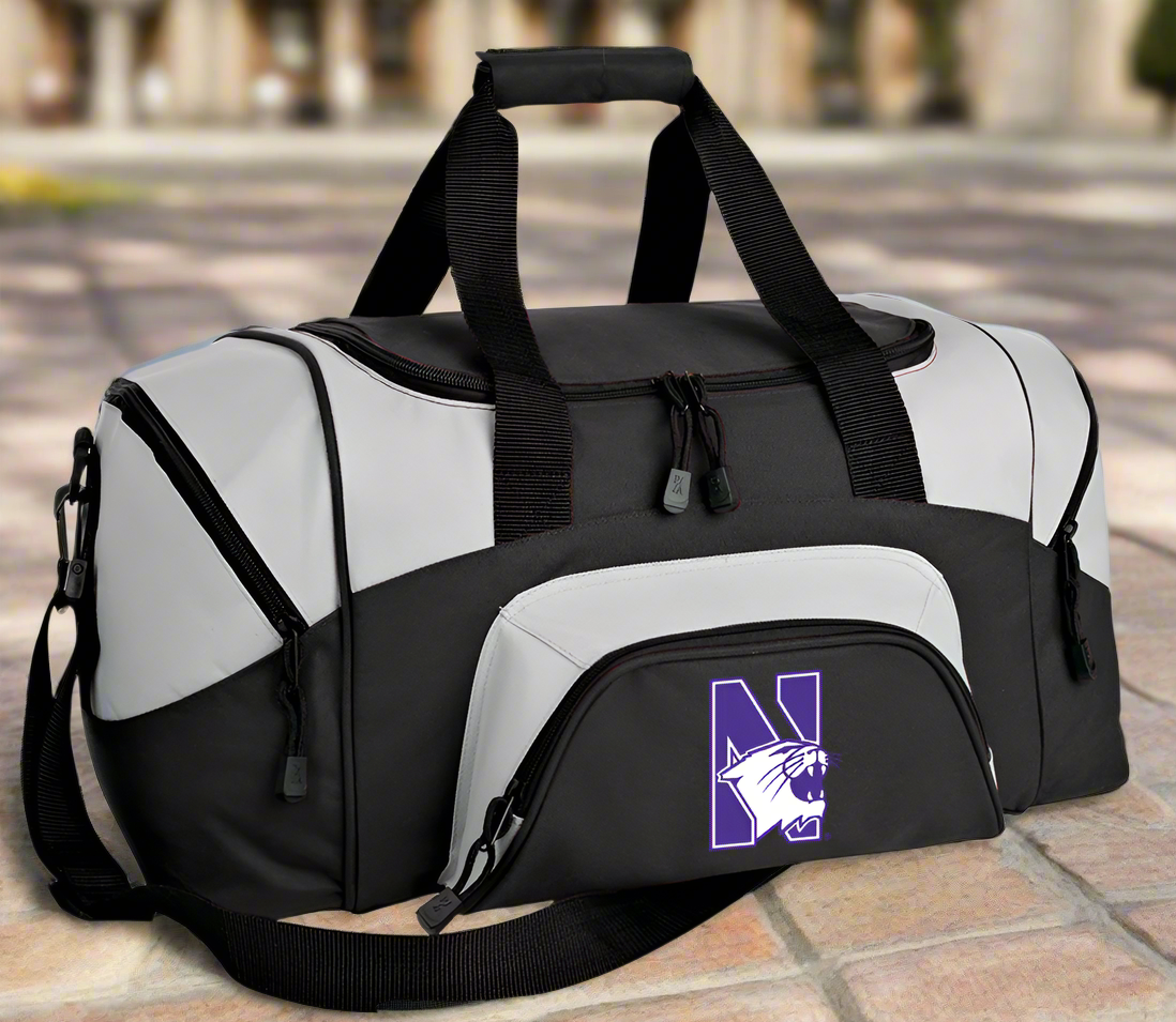 Northwestern University Small Duffel Bag NU Wildcats Carryon Suitcase or Gym Bag