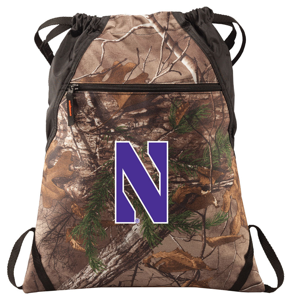 Northwestern University Camo Cinch Pack NU Wildcats Drawstring Backpack Bag