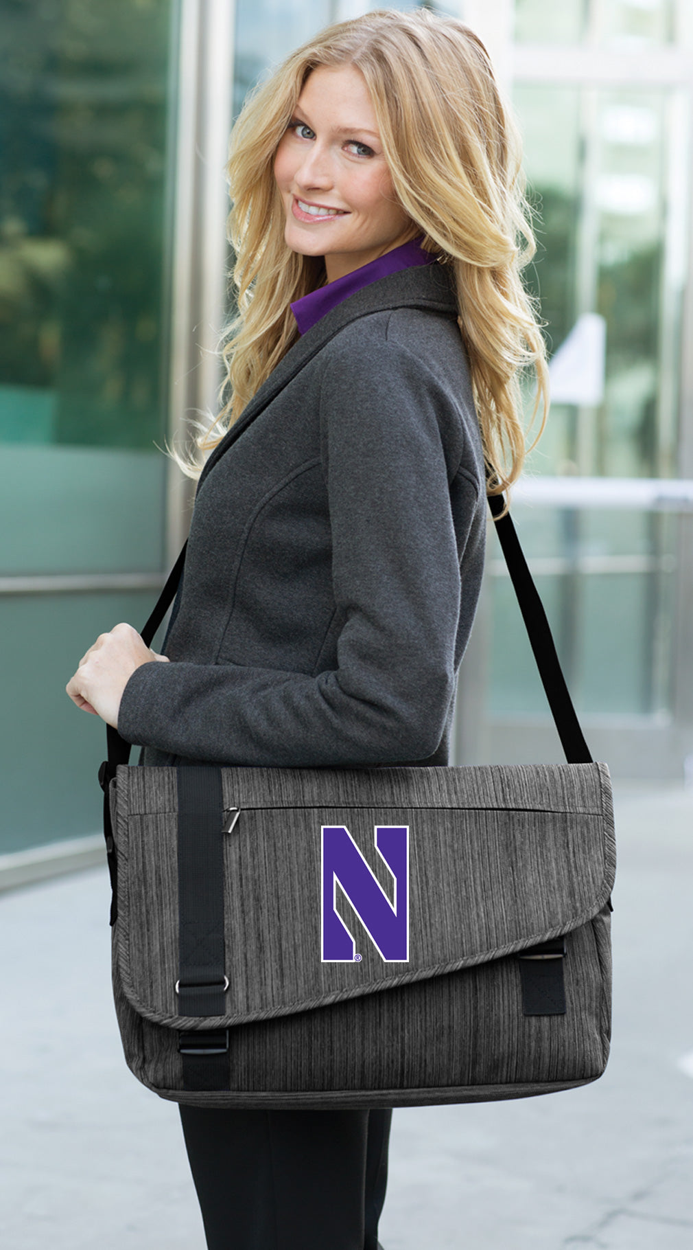 Northwestern Messenger Bag NU Wildcats Laptop Computer Bag