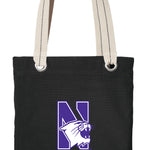 Northwestern University Tote Bag NU Wildcats Deluxe Canvas Shoulder Bag