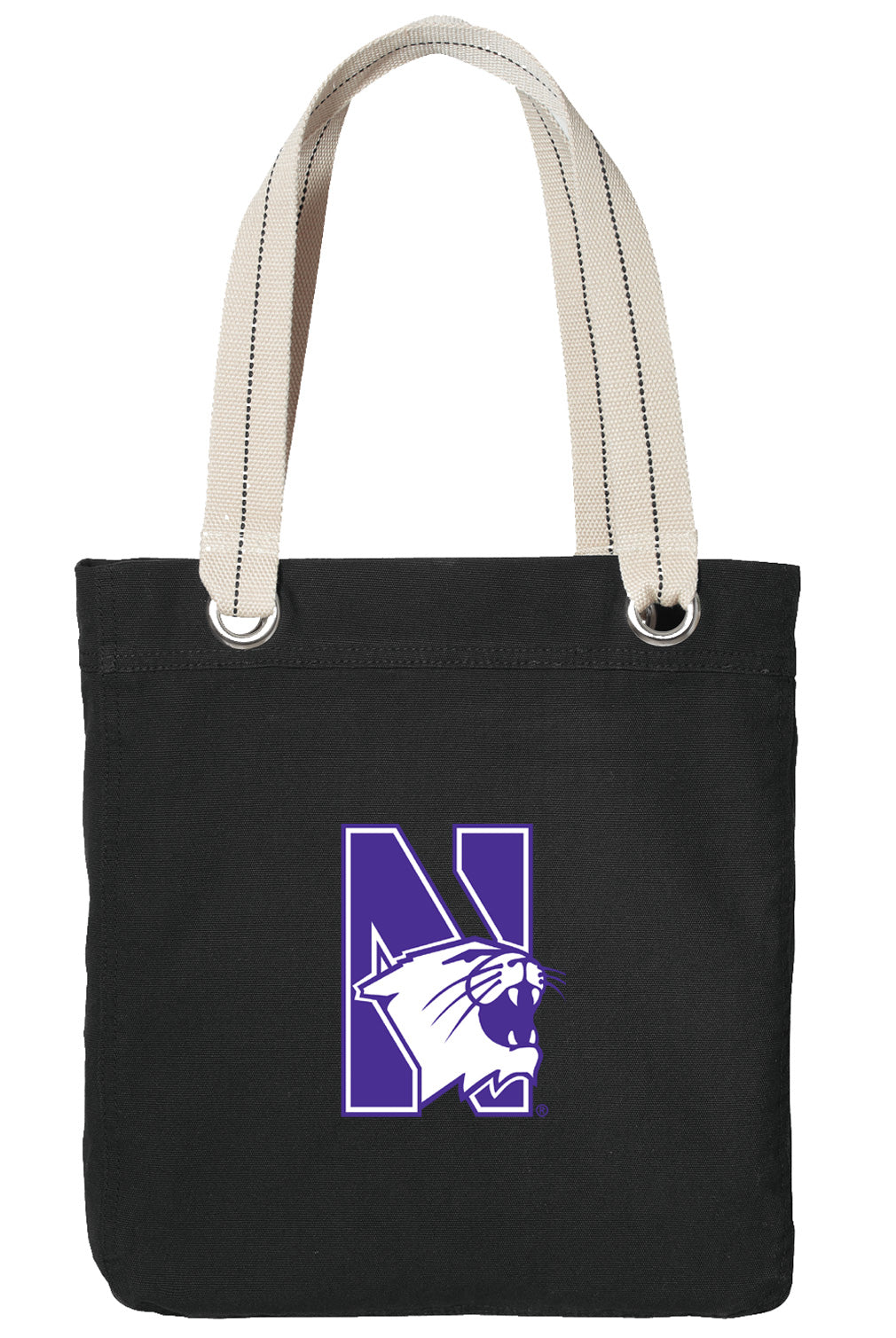 Northwestern University Tote Bag NU Wildcats Deluxe Canvas Shoulder Bag