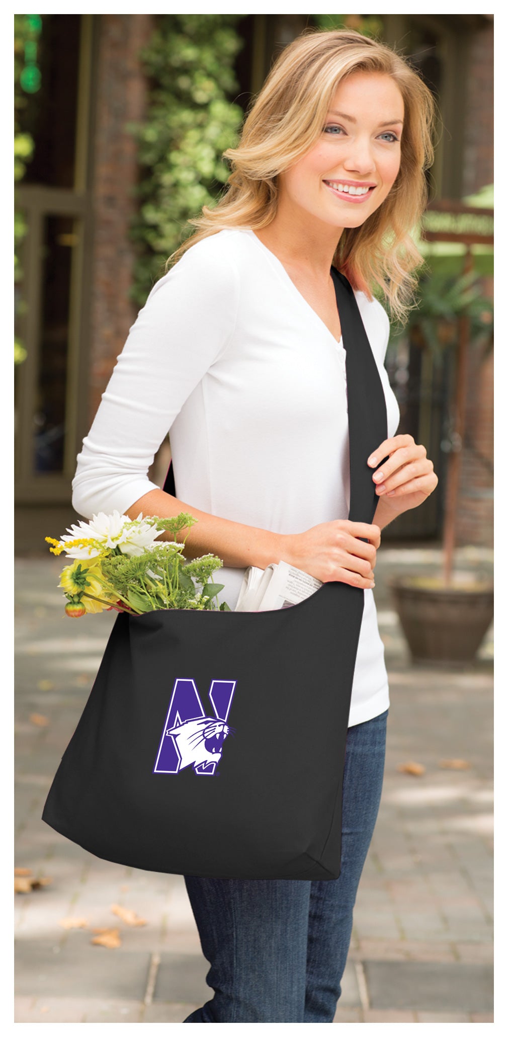 Northwestern University Cross Body Bag NU Wildcats Shoulder Tote Bag - Sling Style