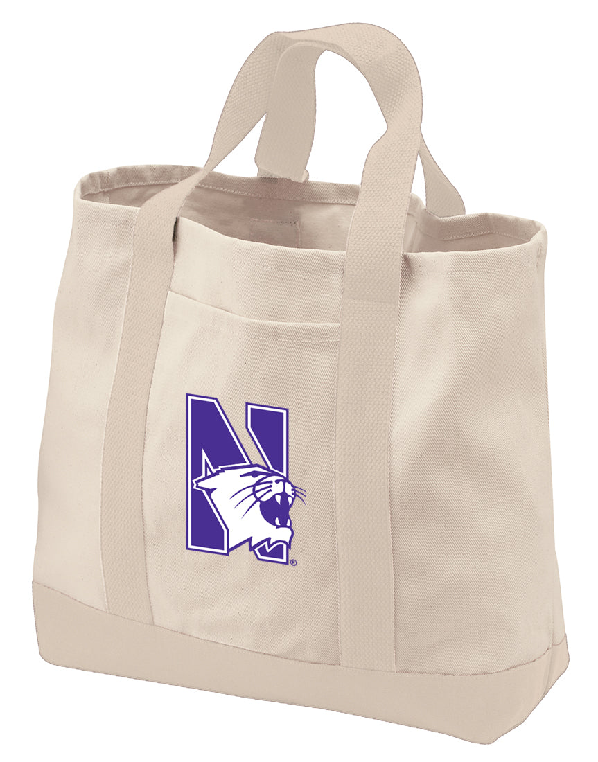 Northwestern University Canvas Tote Bag NU Wildcats Classic Tote