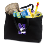 Northwestern University Large Tote Bag NU Wildcats Jumbo Tote for Beach Pool or Travel