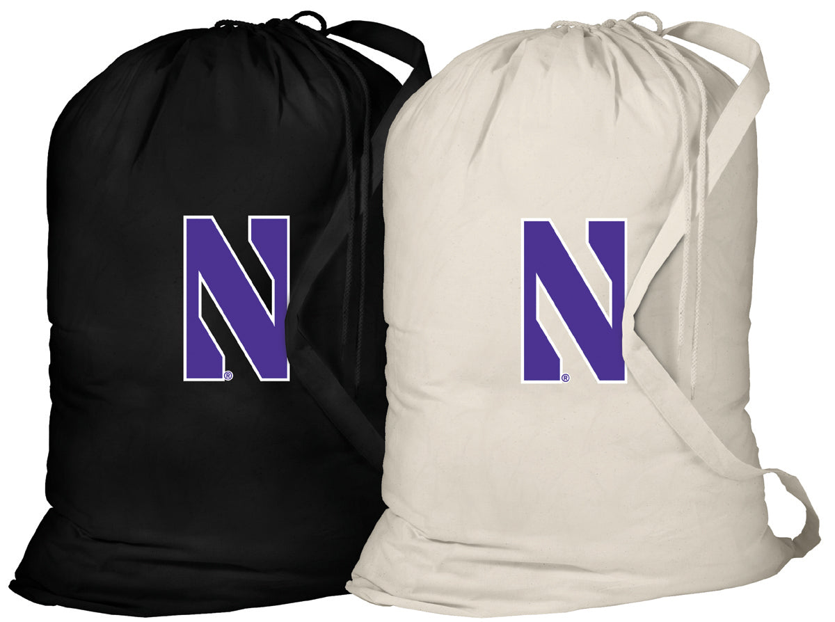 Northwestern University Laundry Bags 2 PC Set NU Wildcats Clothes Bags