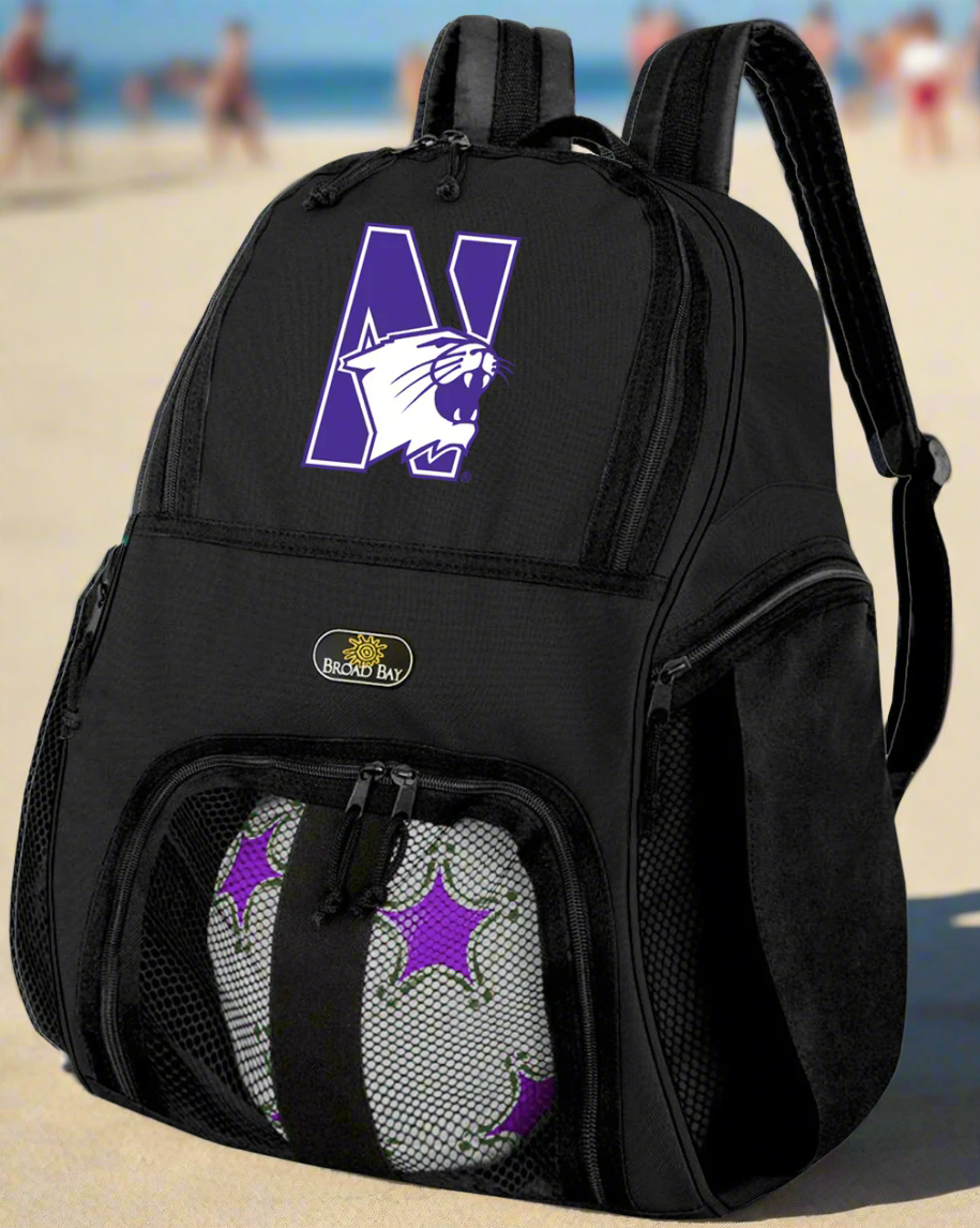 Northwestern University Soccer Ball Backpack or NU Wildcats Volleyball Sports Gear Bag