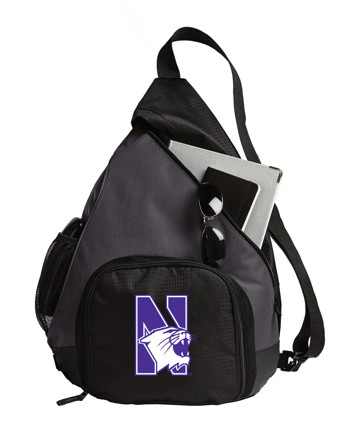 Northwestern University Sling Backpack NU Wildcats Bag with Soccer Ball or Volleyball Bag Sports Gear Compartment Practice Bag