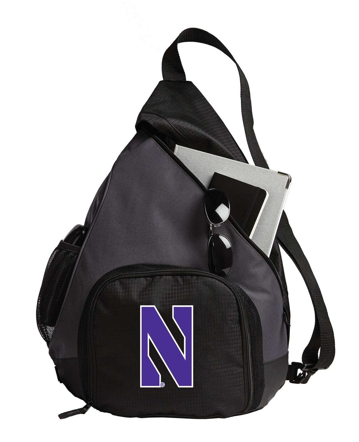 Northwestern Sling Backpack NU Bag with Soccer Ball or Volleyball Bag Sports Gear Compartment Practice Bag