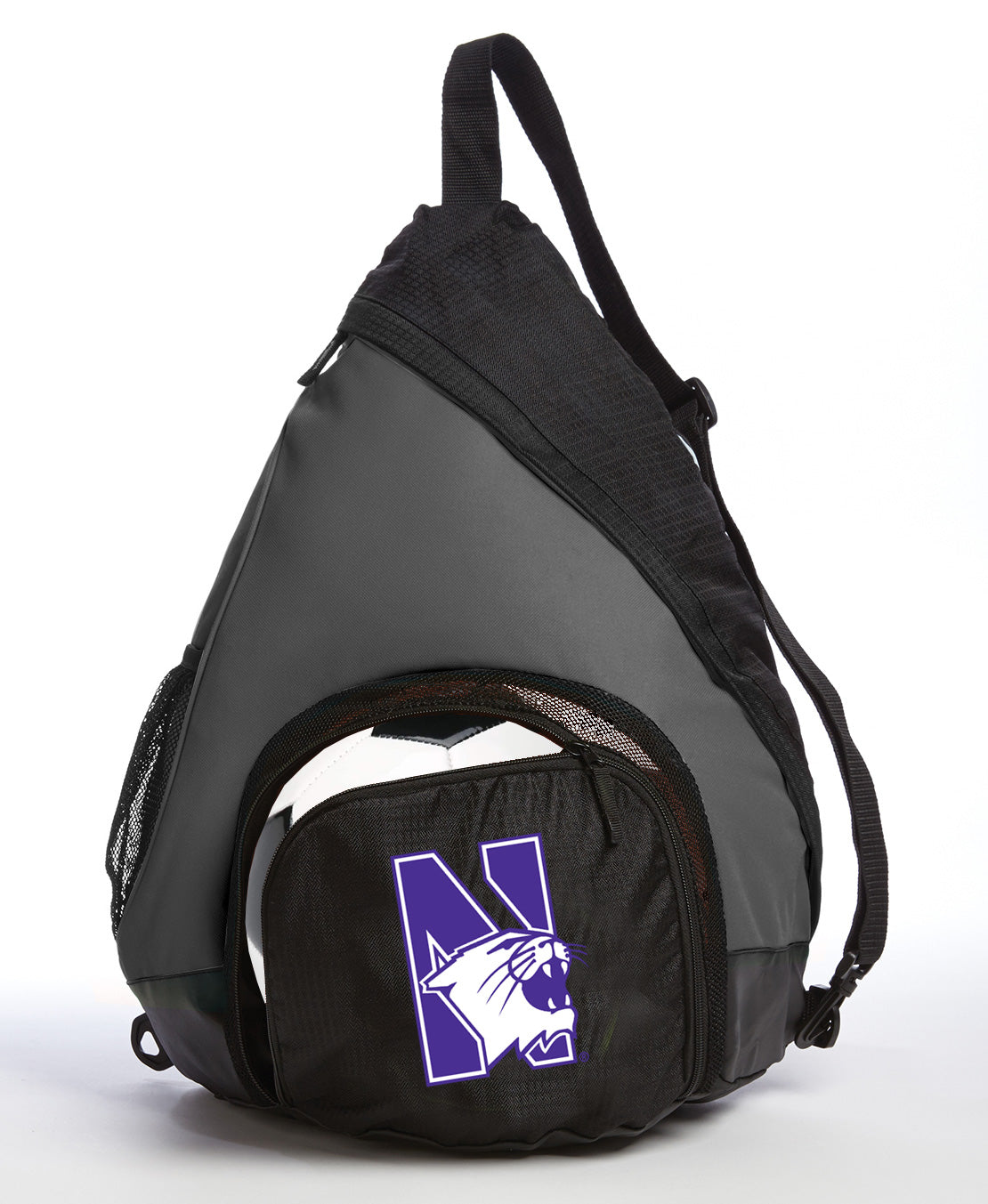 Northwestern University Sling Backpack NU Wildcats Bag with Soccer Ball or Volleyball Bag Sports Gear Compartment Practice Bag