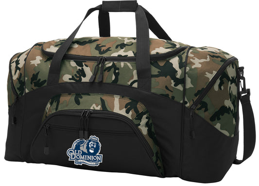 Old Dominion University Large Camo Duffel Bag ODU Suitcase or Sports Gear Bag