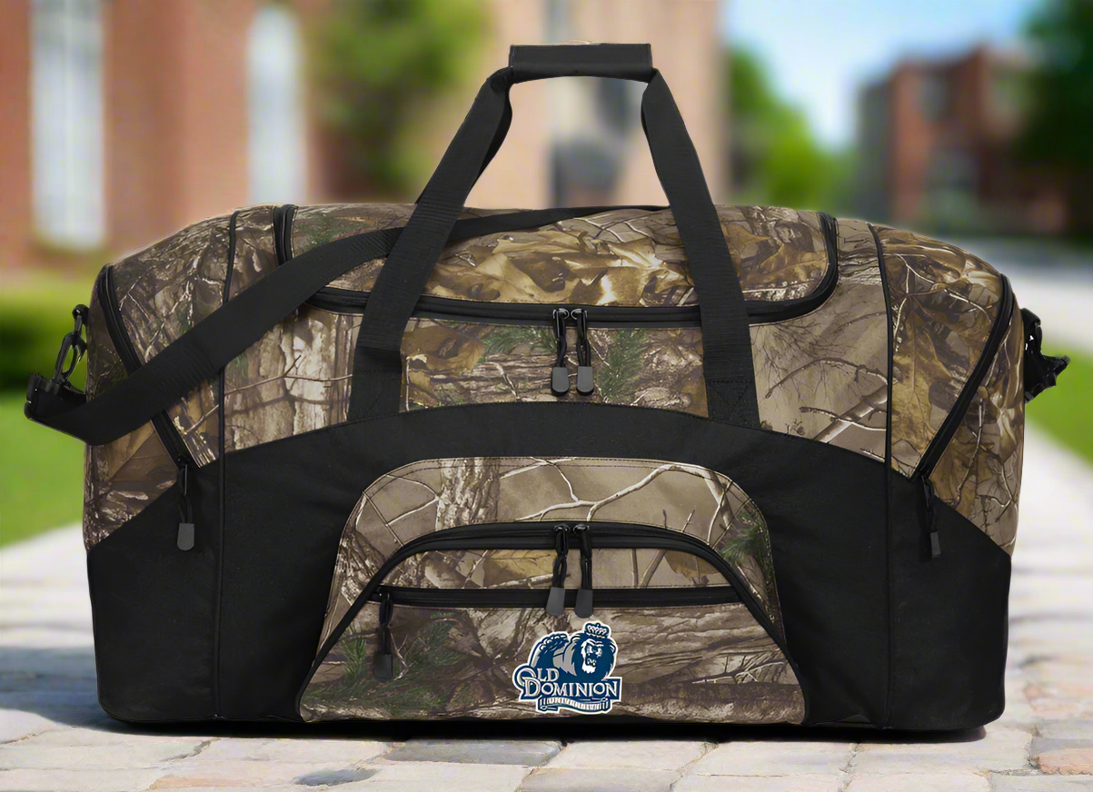 Old Dominion University Camo Duffel Bag ODU Suitcase Travel Bag or Sports Gear Bag