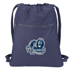 Old Dominion University Canvas Drawstring Backpack ODU Cotton Cinch Pack Bag