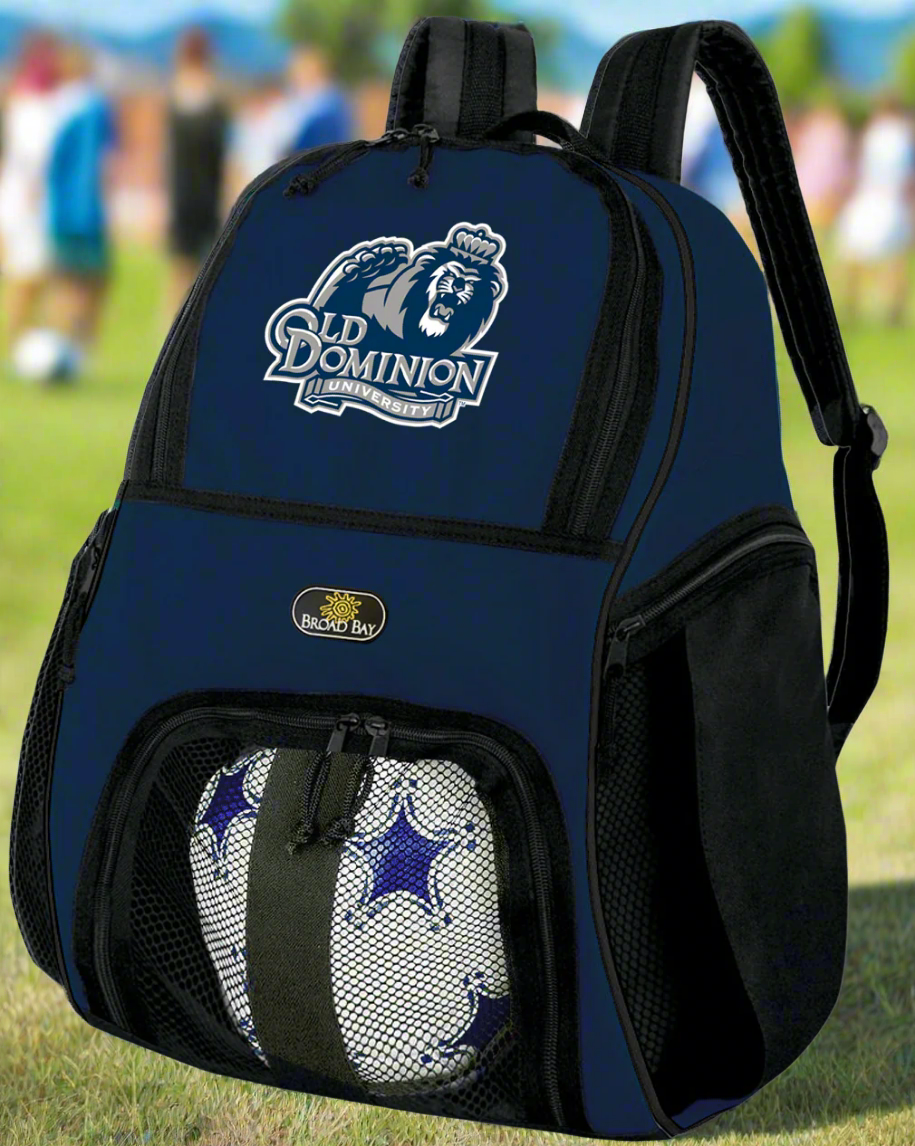 Old Dominion University Soccer Ball Backpack or ODU Volleyball Sports Gear Bag