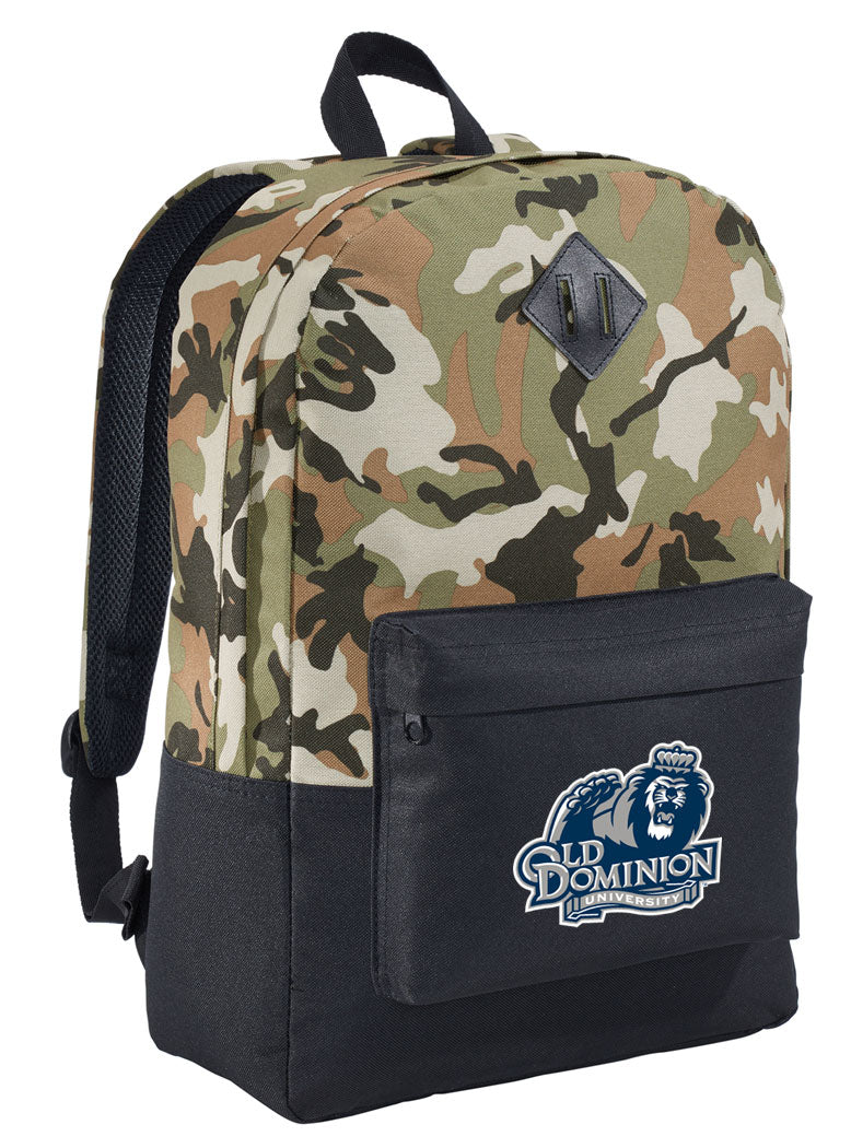 Old Dominion University Camo Backpack ODU Medium Classic Style Backpack