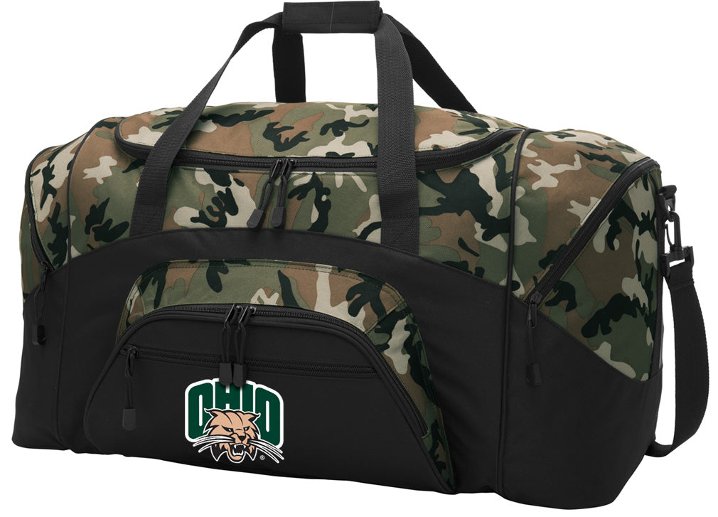 Ohio University Large Camo Duffel Bag Ohio Bobcats Suitcase or Sports Gear Bag