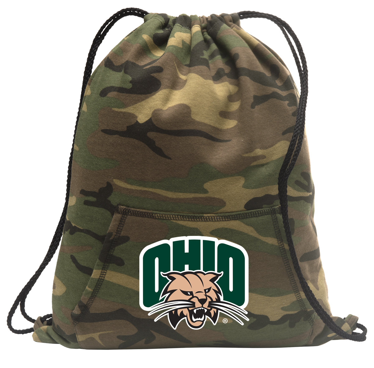 Ohio University Camo Drawstring Backpack Ohio Bobcats Hoody Style Cinch Pack Bag