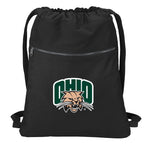 Ohio University Canvas Drawstring Backpack Ohio Bobcats Cotton Cinch Pack Bag