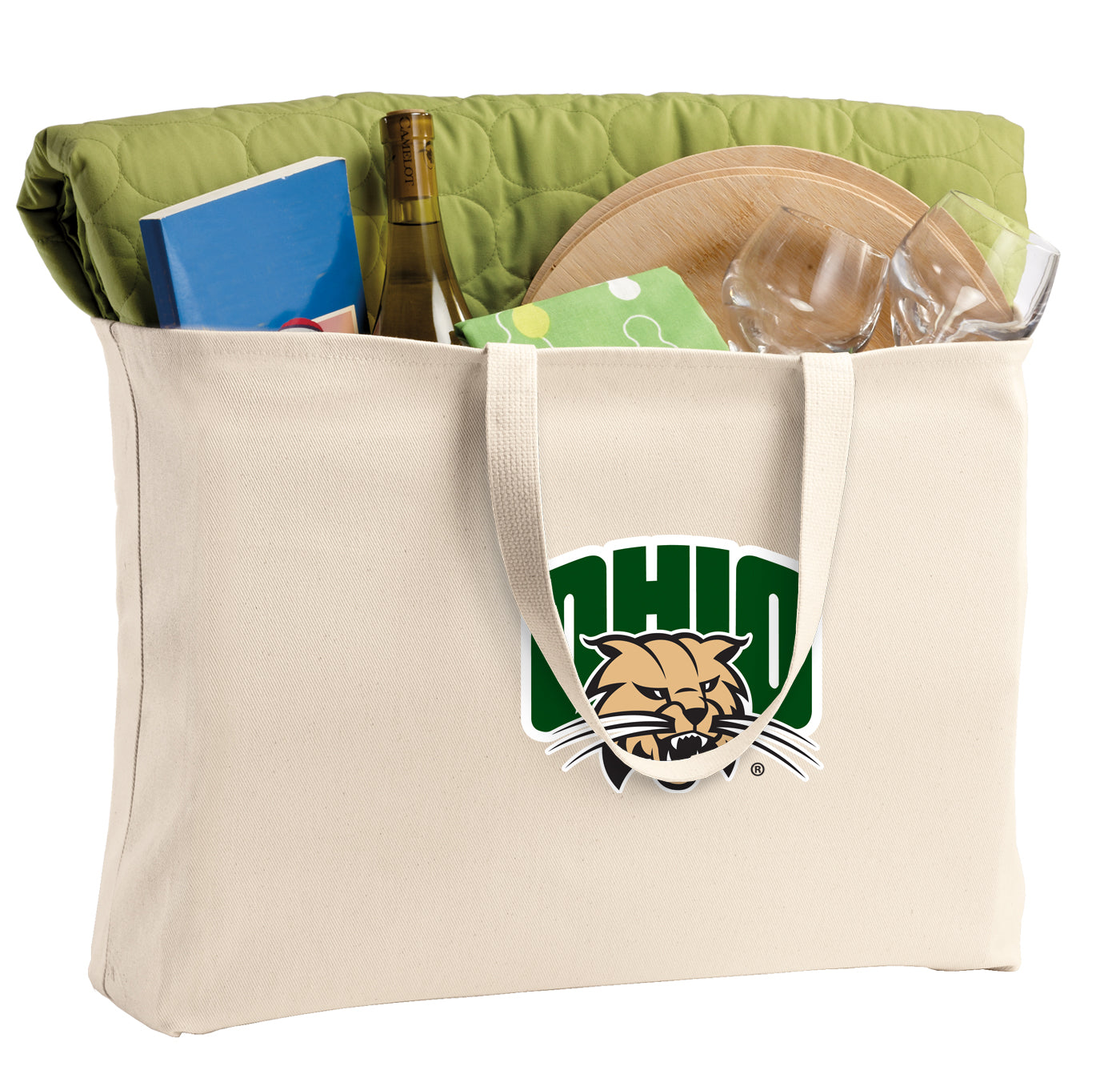 Ohio University Large Tote Bag Ohio Bobcats Jumbo Tote for Beach Pool or Travel