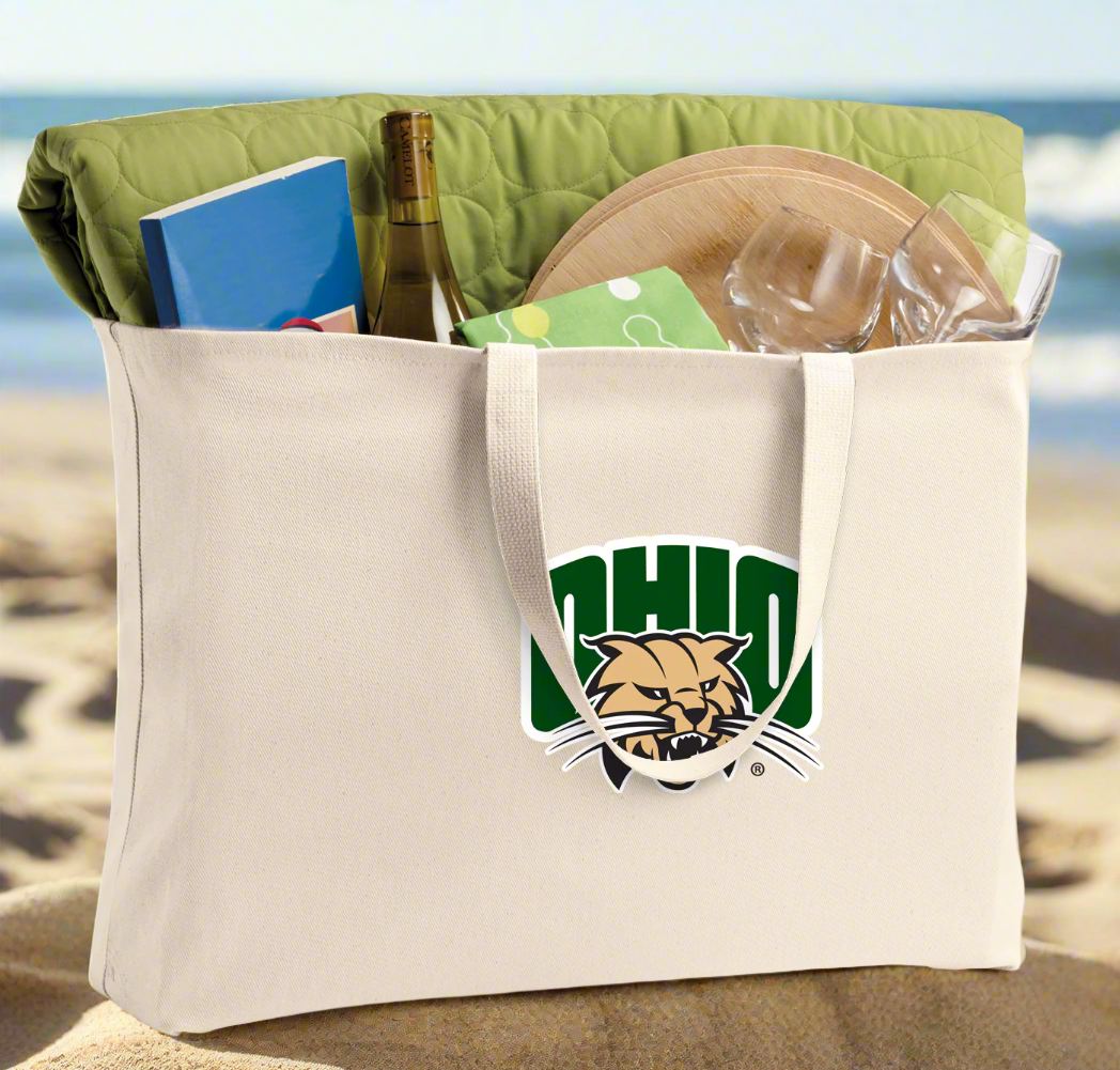 Ohio University Large Tote Bag Ohio Bobcats Jumbo Tote for Beach Pool or Travel