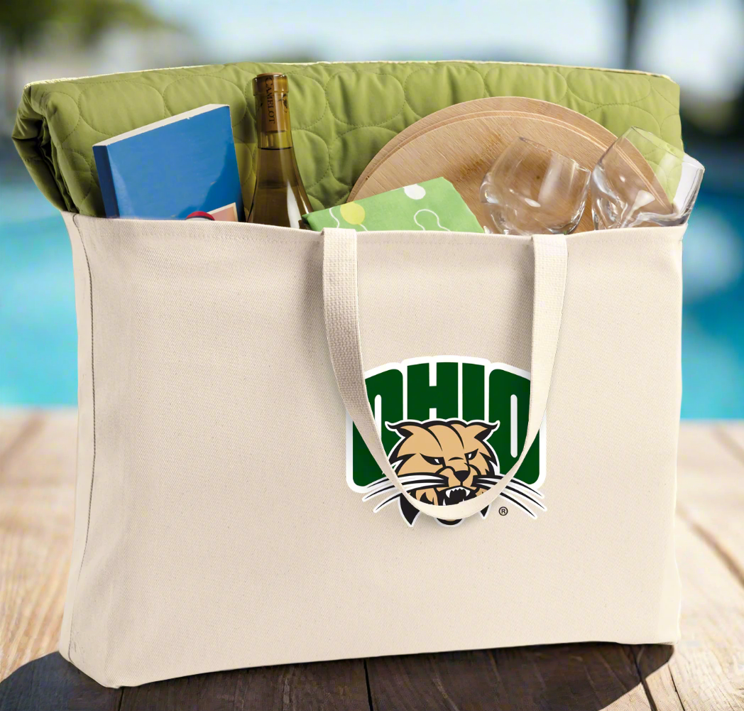 Ohio University Large Tote Bag Ohio Bobcats Jumbo Tote for Beach Pool or Travel