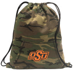 Oklahoma State Camo Drawstring Backpack OSU Cowboys Hoody Style Cinch Pack Bag