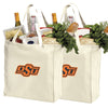 Oklahoma State Grocery Shopping Bags 2 PC SET OSU Cowboys Reusable Cotton Bags