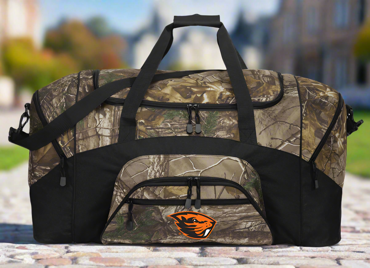 Oregon State University Duffel Bag Camo Large OSU Beavers Suitcase Travel Bag or Sports Gear Bag