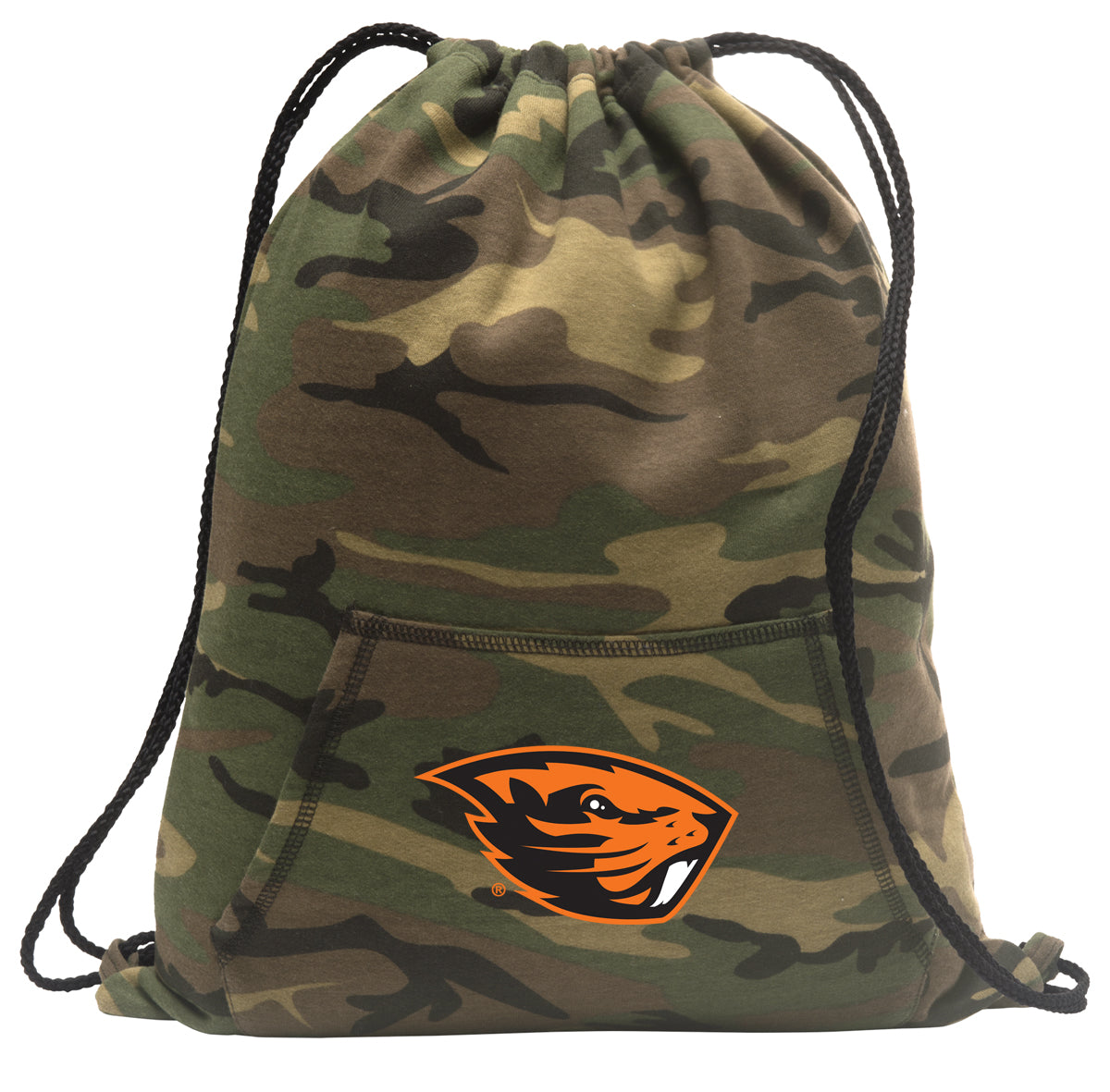 Oregon State Camo Drawstring Backpack OSU Beavers Hoody Style Cinch Pack Bag