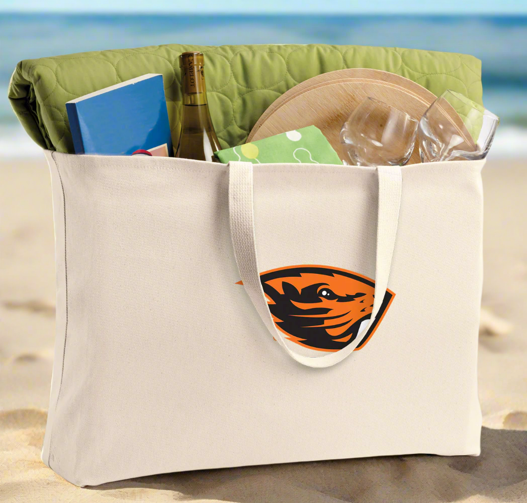 Oregon State Large Tote Bag OSU Beavers Jumbo Tote for Beach Pool or Travel