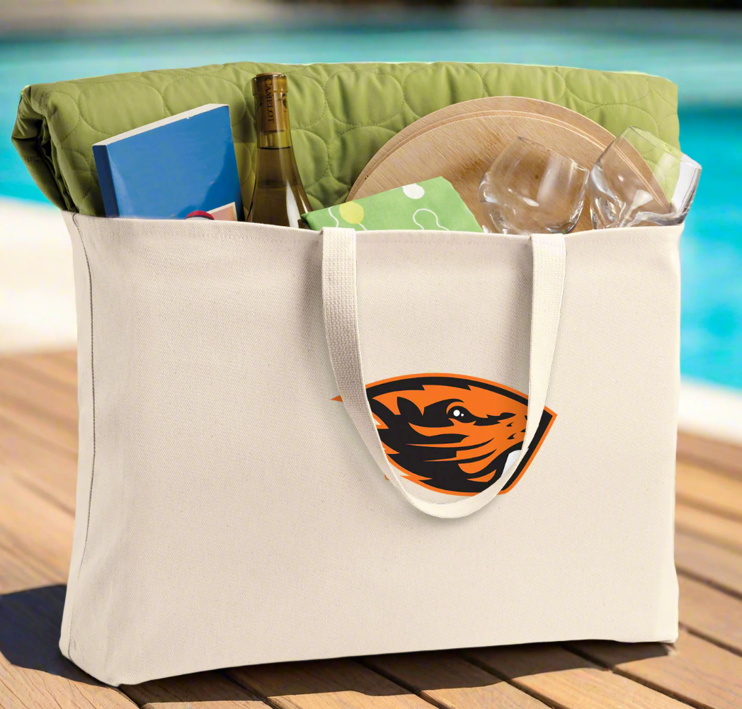 Oregon State Large Tote Bag OSU Beavers Jumbo Tote for Beach Pool or Travel