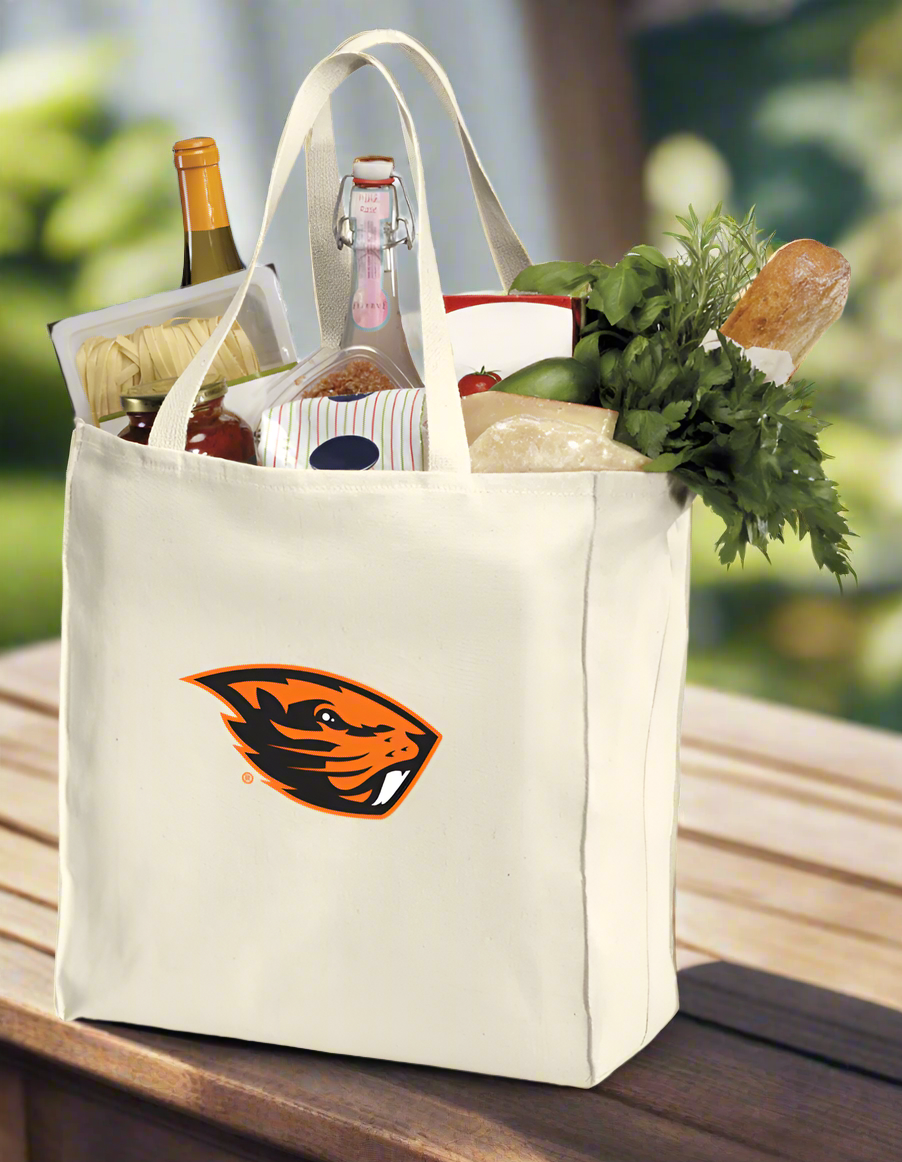 Oregon State Grocery Shopping Bags 2 PC SET OSU Beavers Reusable Cotton Bags