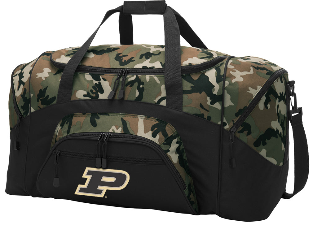 Purdue University Large Camo Duffel Bag Purdue Suitcase or Sports Gear Bag