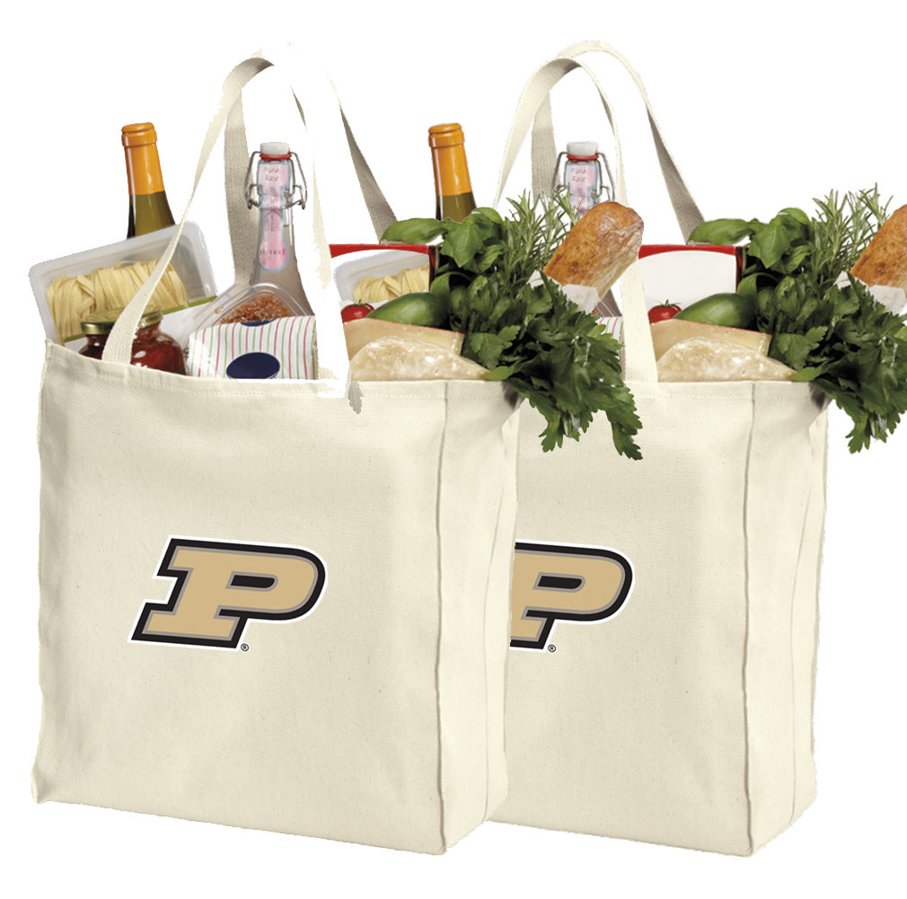 Purdue University Grocery Shopping Bags 2 PC SET Purdue Reusable Cotton Bags