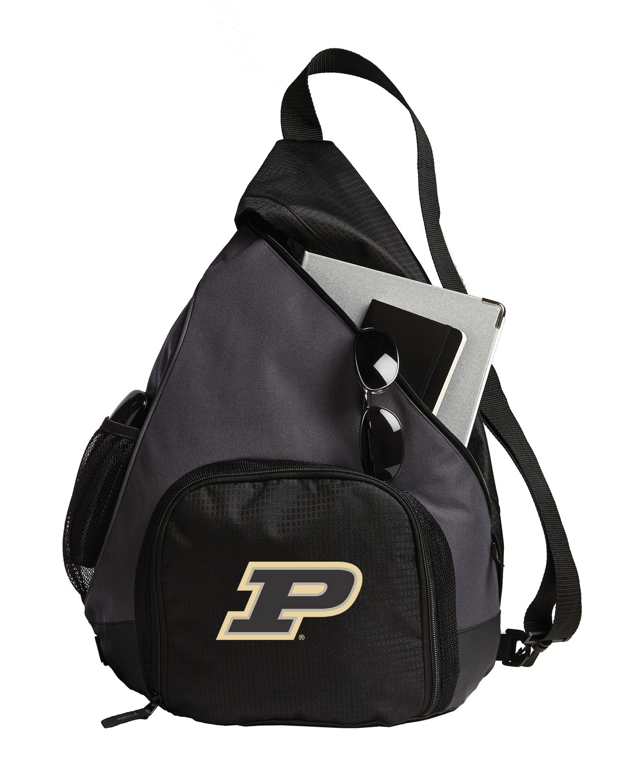 Purdue University Sling Backpack Purdue Bag with Soccer Ball or Volleyball Bag Sports Gear Compartment Practice Bag