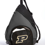 Purdue University Sling Backpack Purdue Bag with Soccer Ball or Volleyball Bag Sports Gear Compartment Practice Bag