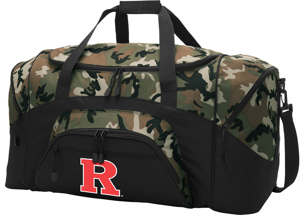 Rutgers Large Camo Duffel Bag RU Suitcase or Sports Gear Bag