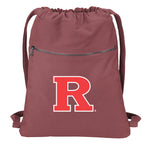 Rutgers Canvas Drawstring Backpack RU Cotton Cinch Pack Bag