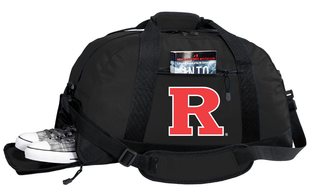 Rutgers Duffel Bag RU Gym or Sports Bag with Shoe Pocket