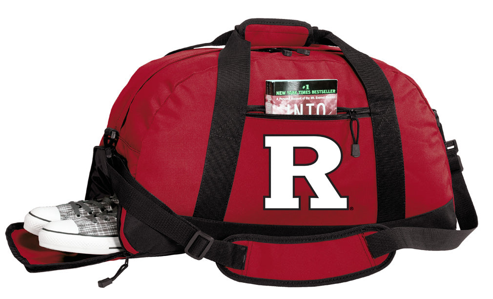 Rutgers Duffel Bag RU Gym or Sports Bag with Shoe Pocket