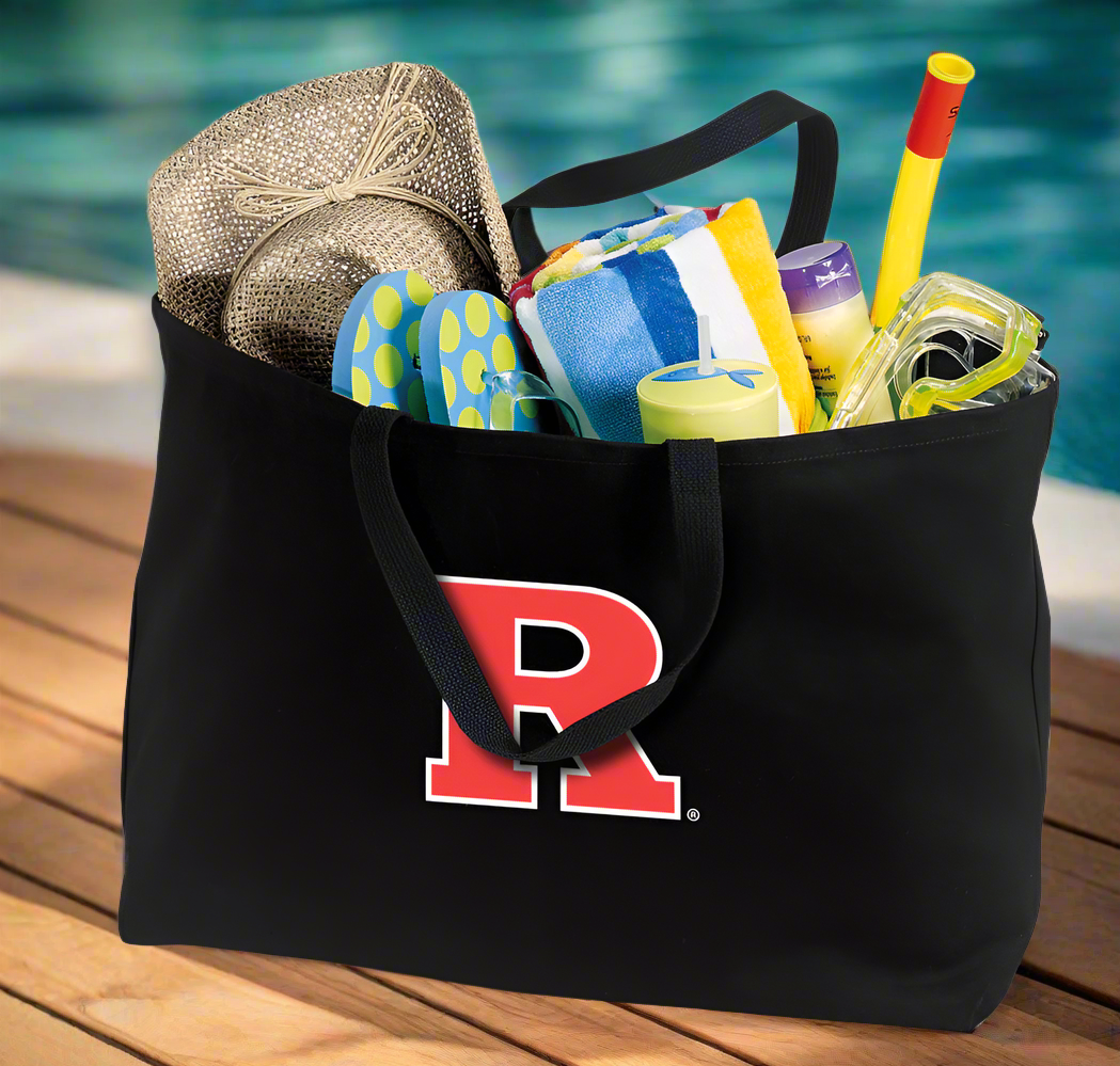 Rutgers Large Tote Bag RU Jumbo Tote for Beach Pool or Travel