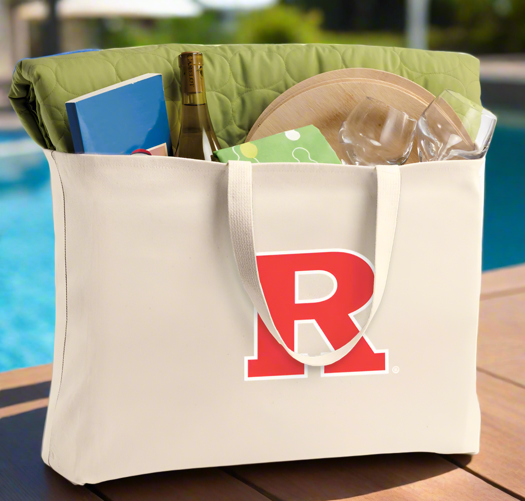 Rutgers Large Tote Bag RU Jumbo Tote for Beach Pool or Travel